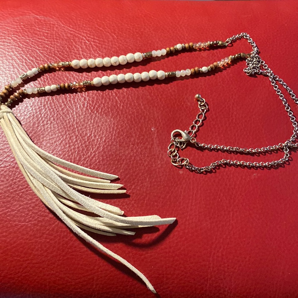 Silver chain/beaded necklace